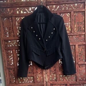 Elegant Black Women's Blazer with Button Accents